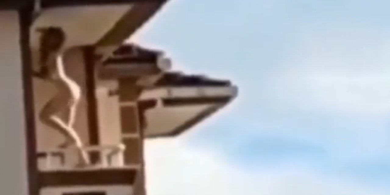 Twerk akımı balkonlara sıçradı! Avcılar'da çıplak kadın twerk yaptı