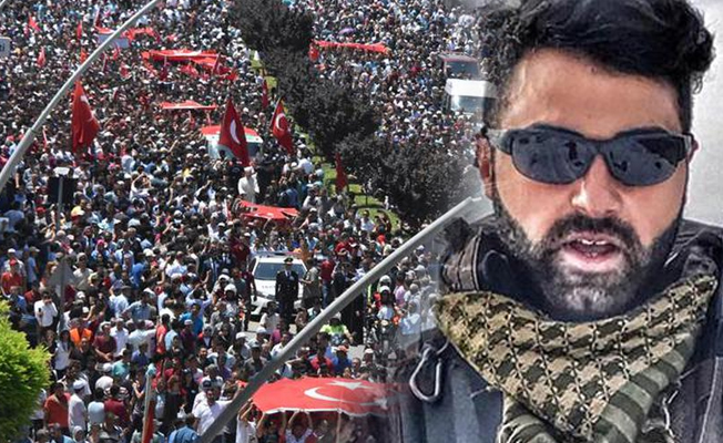 Şehit polisi, son yolculuğuna 15 bin kişi uğurladı