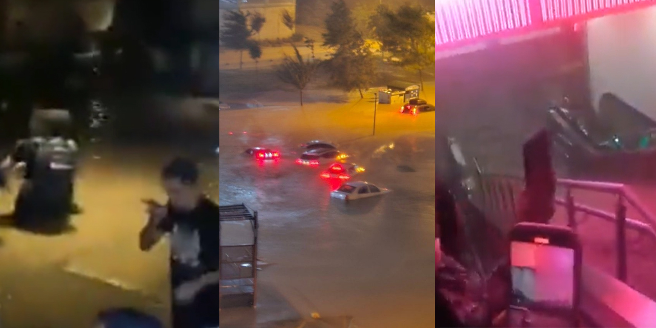 Başakşehir'de şiddetli sağanak nedeniyle metroyu su bastı, insanlar kütüphanede mahsur kaldı