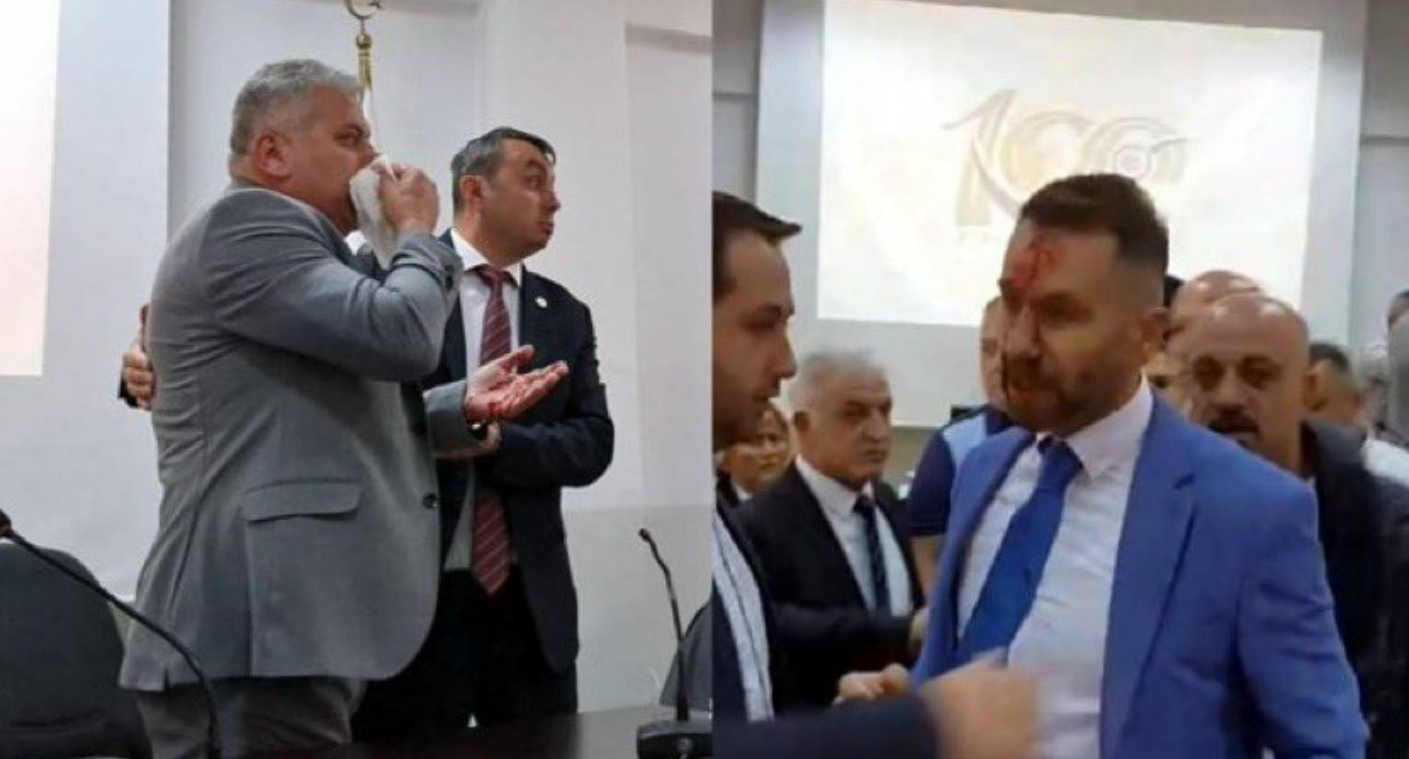 Belediye meclisinde kan aktı! MHP'li üye, CHP'li üyeye kafa attı