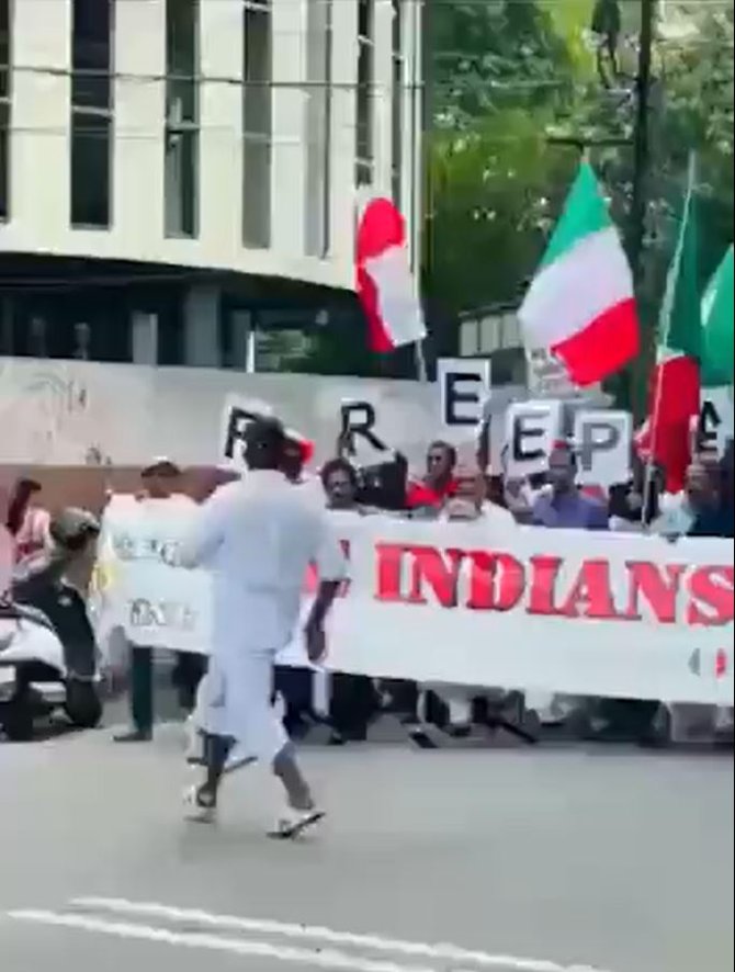 Filistin'e destek protestosunda Filistin bayrağı yerine İtalya bayrağı açtılar