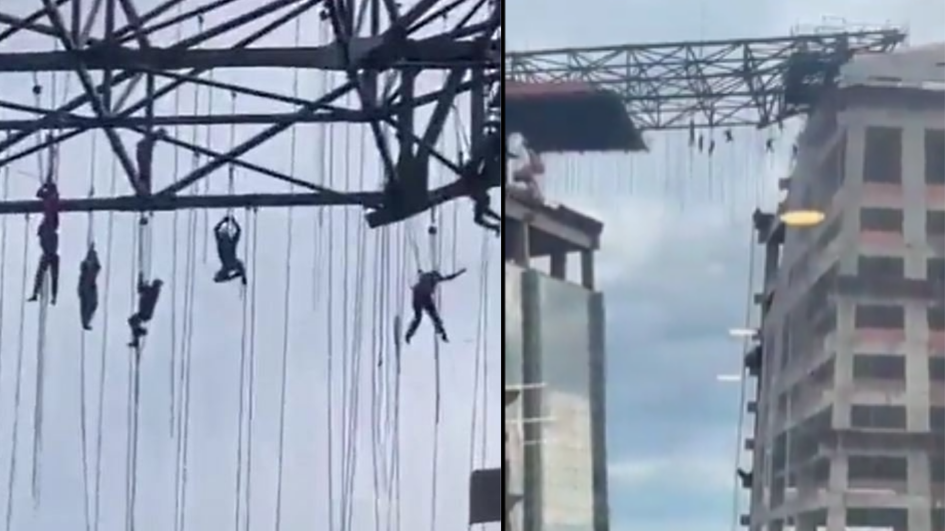 Yürekler ağza geldi! İnşaat iskelesi çöktü, işçiler 150 metre yükseklikte asılı kaldı