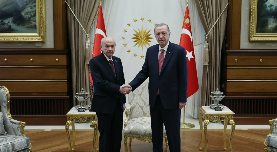 Erdoğan ve Bahçeli, Büyük Filistin Mitingi öncesi bir arada