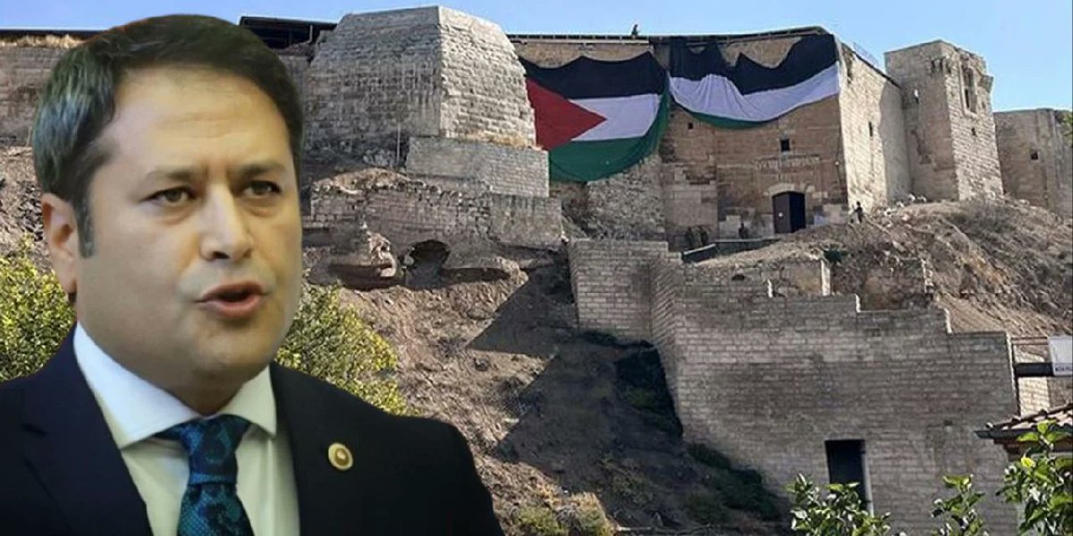 AKP milletvekili Ali Şahin'den skandal ifadeler! Filistin bayrağı astı, Cumhuriyet için "100 yıllık narkoz" dedi