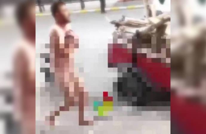 Kayseri'de sokak ortasında çırılçıplak 'Mehdi'