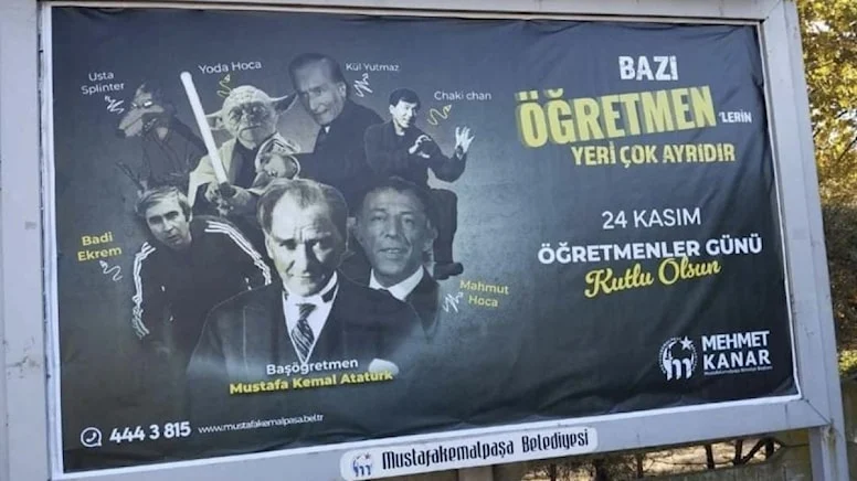 AKP’li belediyeden tepki çeken Öğretmenler Günü afişi