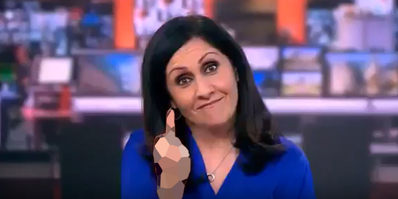BBC canlı yayınına el hareketi çekerek girdi