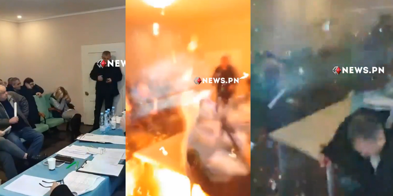 Ukraynalı milletvekili, köy meclisi binasında 3 el bombası patlattı! İşte dehşete düşüren o anlar