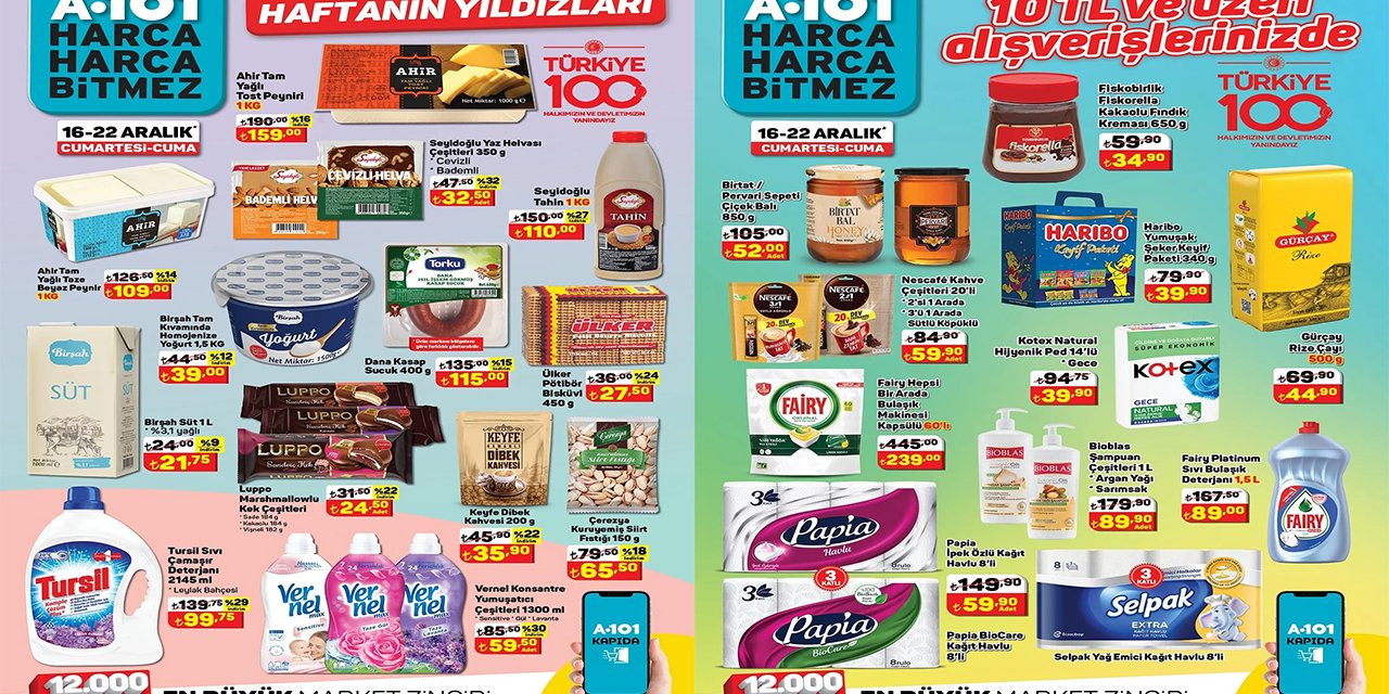 A101 güncel kataloğunda çamaşır deterjanlarında büyük indirim