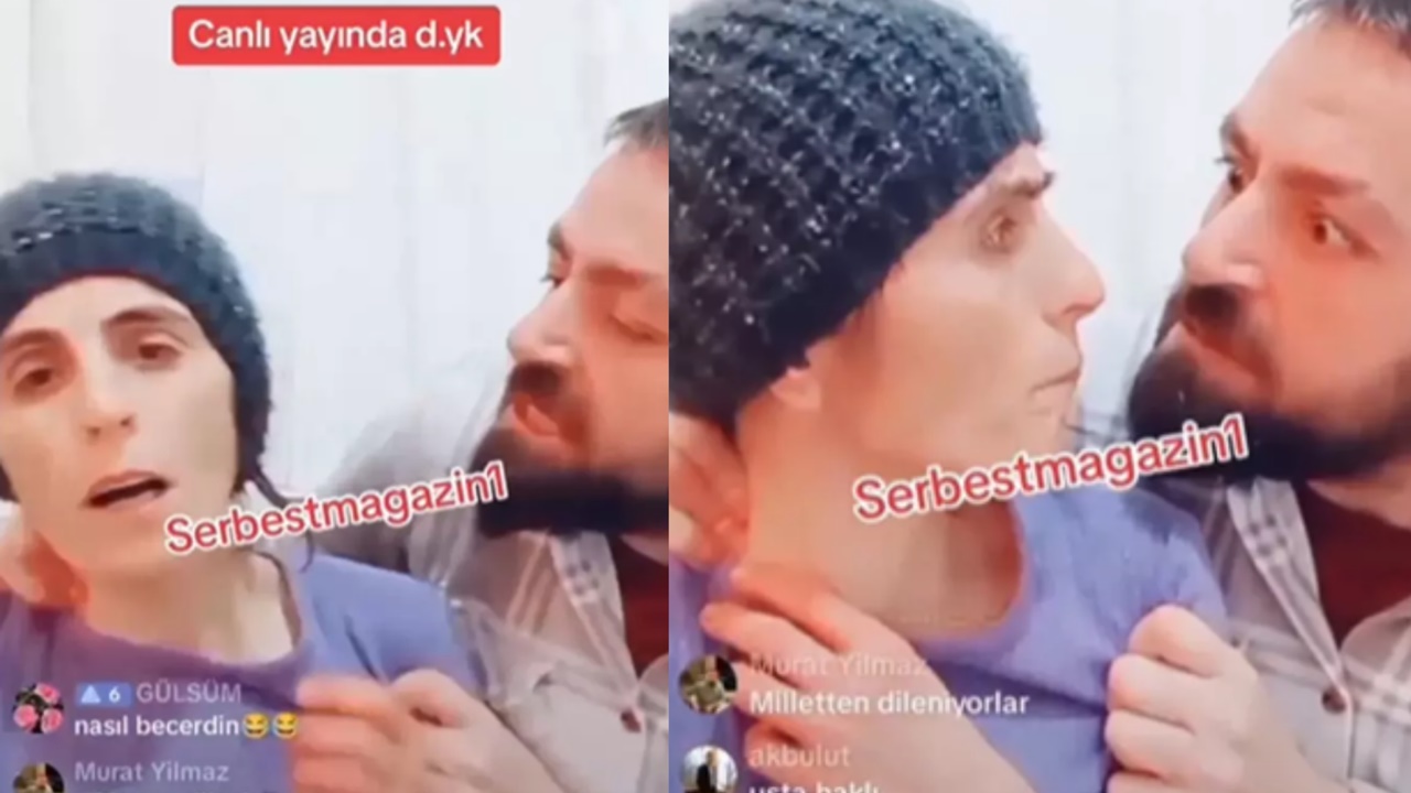 TikTok'ta canlı yayında karısının boğazına yapıştı