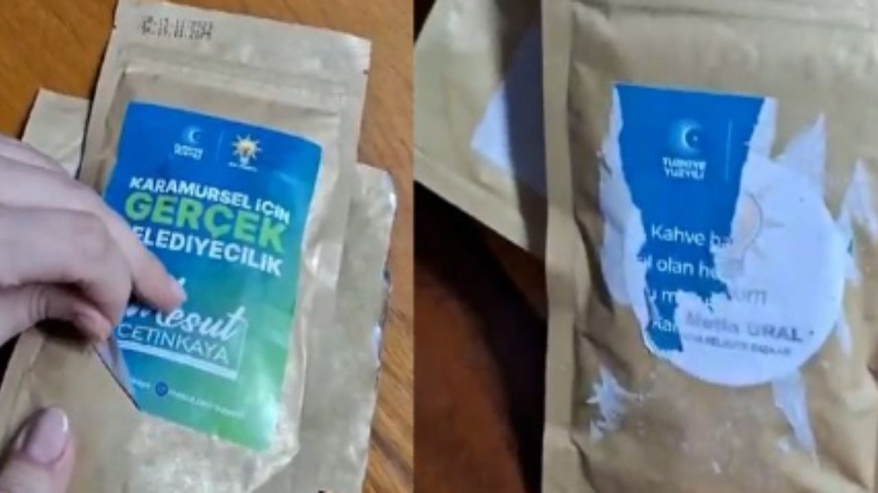 AKP'li başkan adayı komşu belediyenin kahvesine çöktü! Kahve paketlerinin altından başka isim çıktı