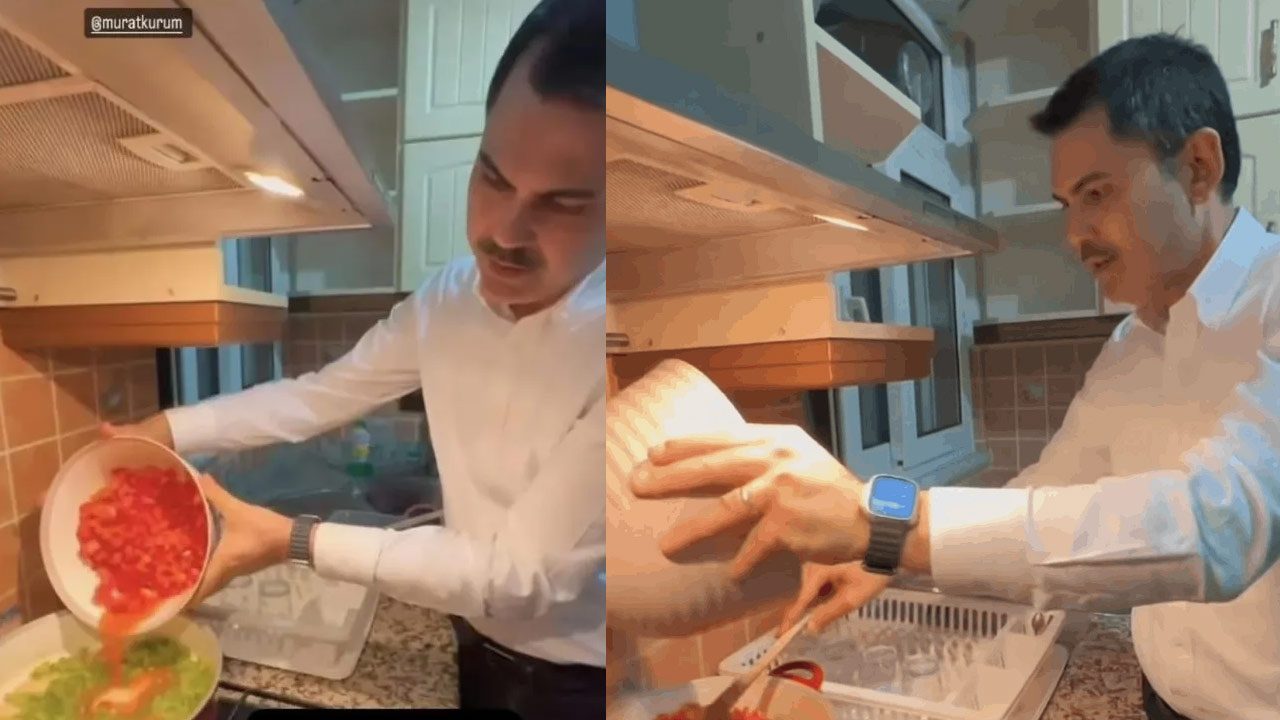 Murat Kurum öğrenci evinde menemen yaptı! Yemek pişerken ocağın yanmaması gündem oldu