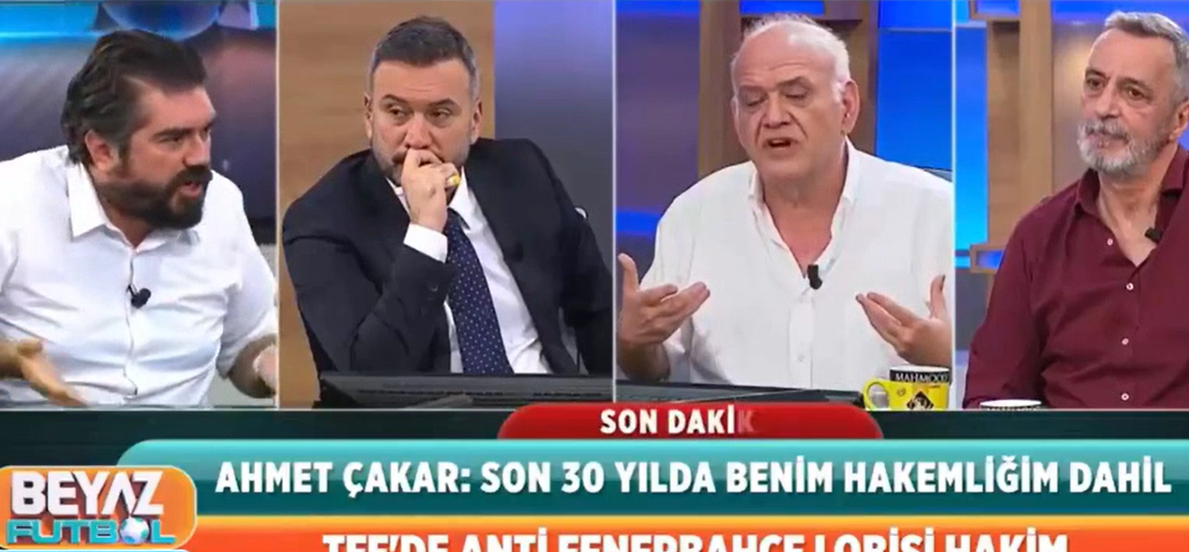 Rasim Ozan Kütahyalı ve Ahmet Çakar canlı yayında birbirini yedi! Ertem Şener yayını kesti