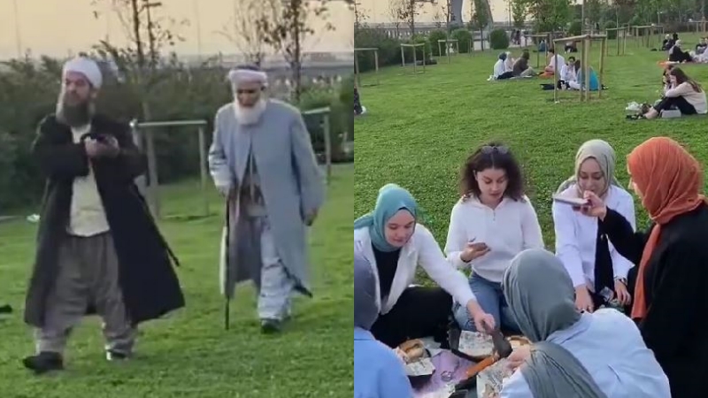 Sahilde oturan kadınları böyle rahatsız ettiler! Başı açığı da başı kapalıyı da rahat bırakmıyorlar!