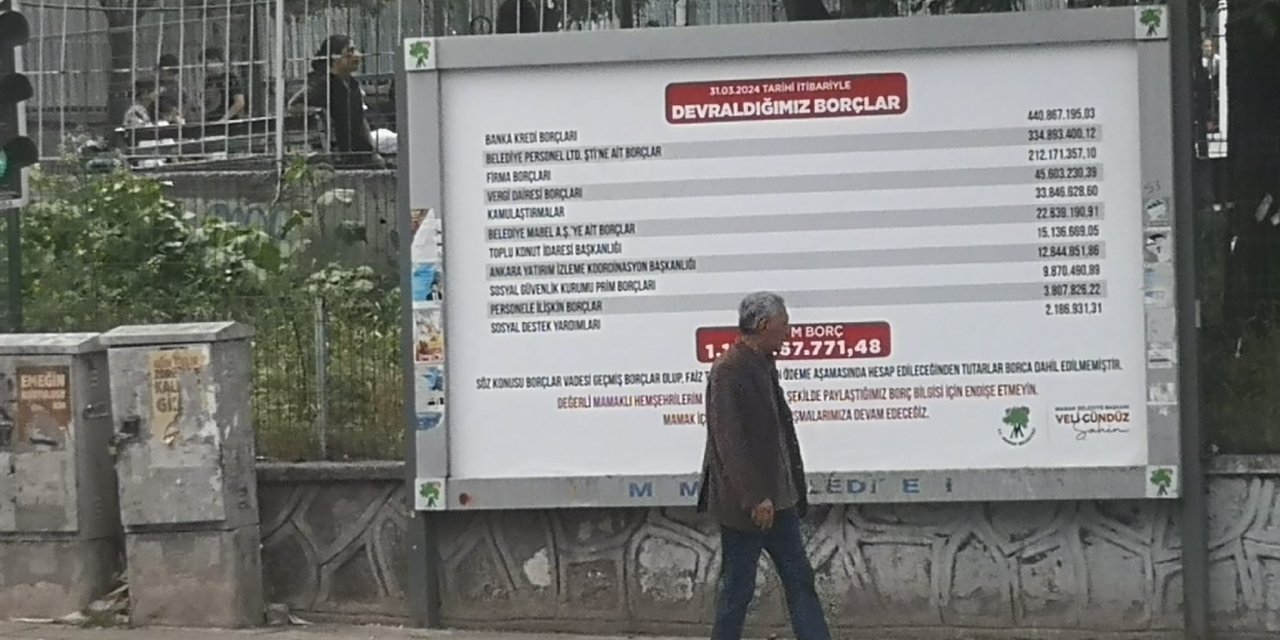AKP'den CHP'ye geçen Mamak Belediyesi'nde kalan borç belli oldu! Veli Gündüz Şahin bilboardlara astı, bakan bir daha baktı