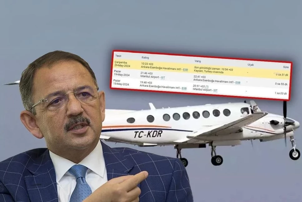 Bakan Özhaseki, devletin uçağını özel işleri için kullandı