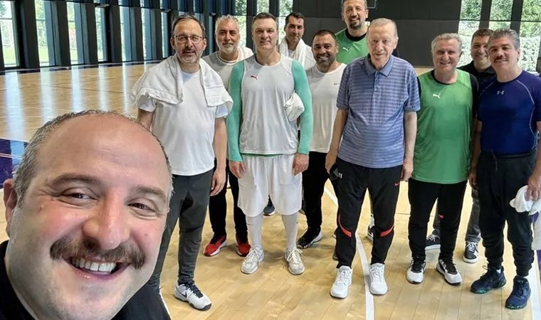 Erdoğan, bakanlarla basketbol maçı yaptı