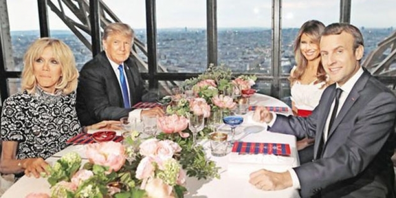 Macron, Trump için Eyfel'i kapattı