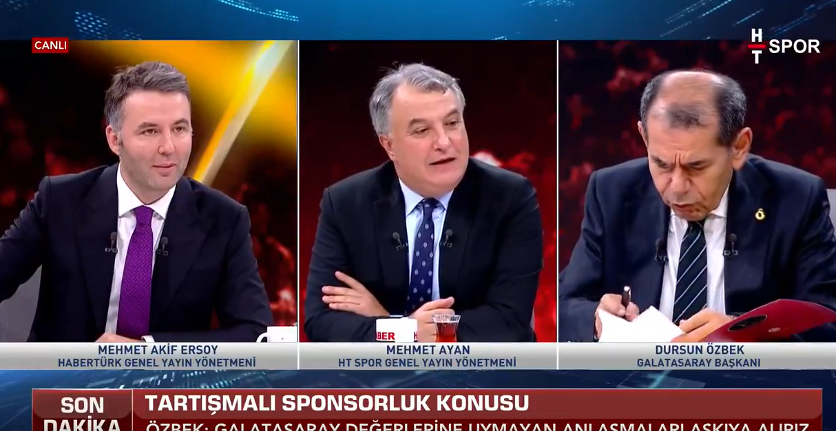 Dursun Özbek'in canlı yayında zor anları! Yasa dışı bahis sponsorluğu soruldu