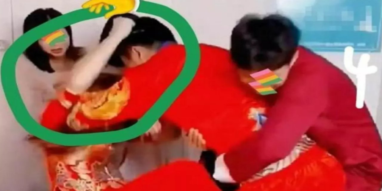 Damat ve gelin düğünde saç saça baş başa! Eski sevgiliden mesaj gelince...