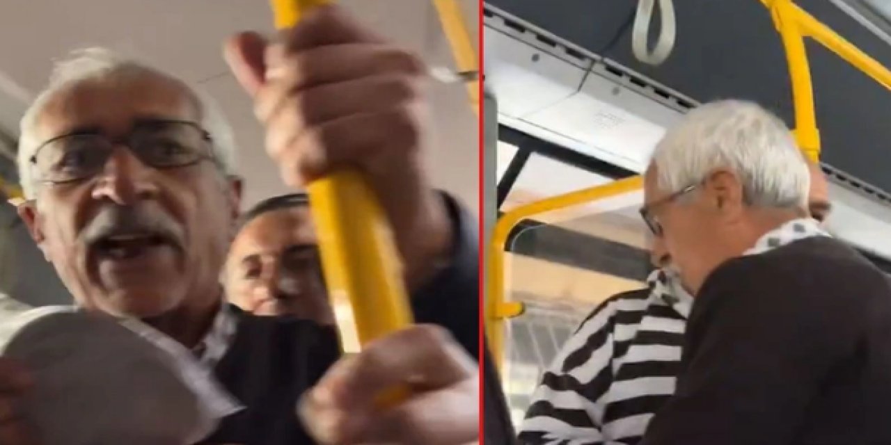 Yaşlı erkek, otobüste kendisine yer vermeyen kadına tokat attı