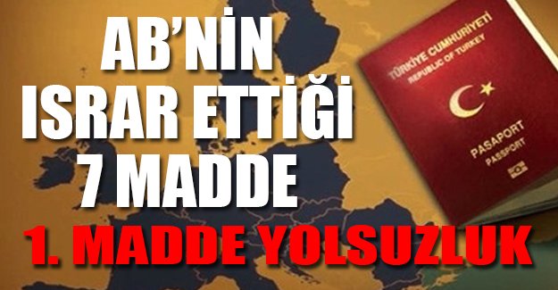 AB, 7 maddede ısrarlı