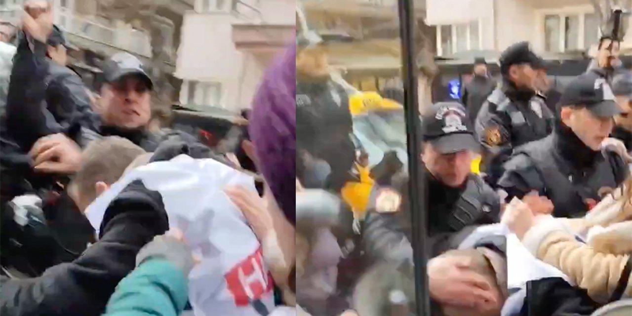 Ankara'da 'Hakkımı Ver' eylemi boks müsabakasına döndü: "Polise mi vurdun lan he! Polise mi vurdun?"