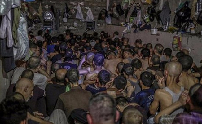 Irak'ta IŞİD'li teröristlerin tutulduğu yerin görüntüsü paylaşıldı