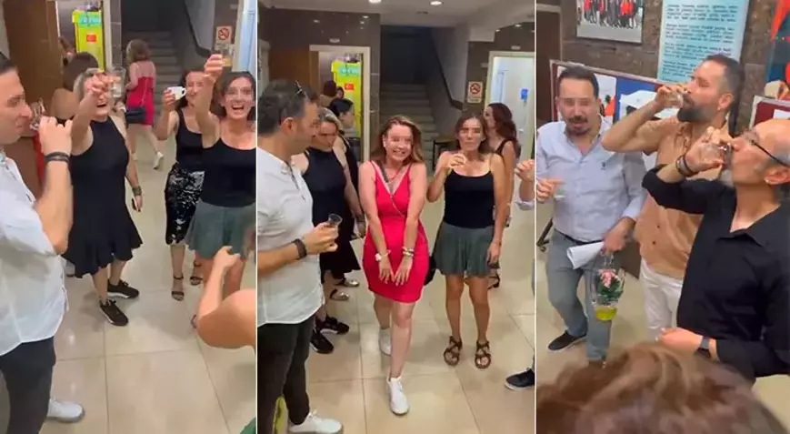 Öğretmenlerin şampanya patlattığı görüntülere ilişkin soruşturma başlatıldı
