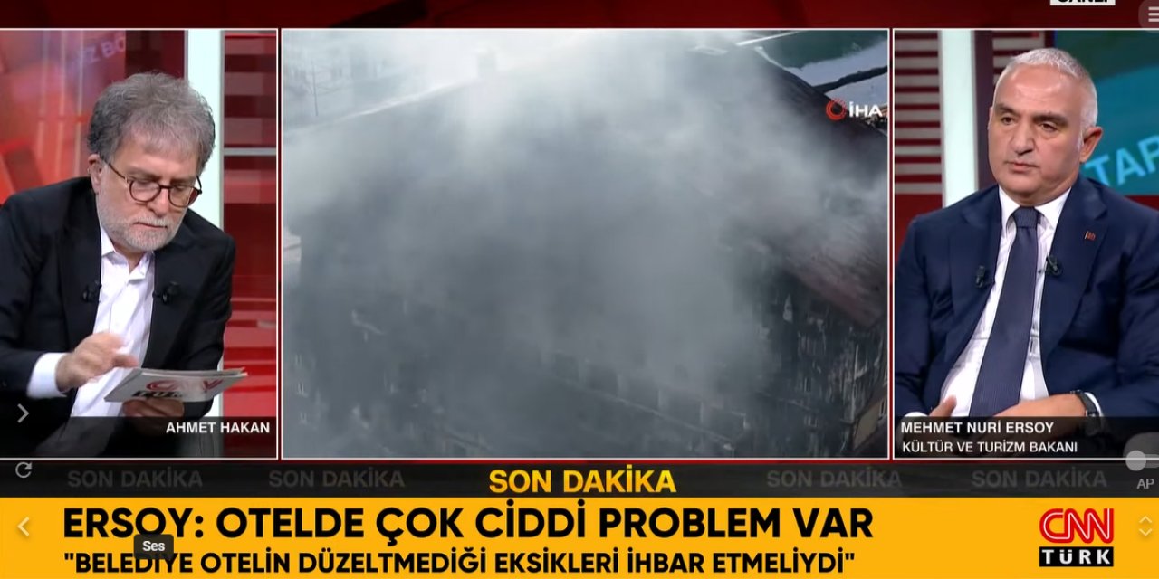 Turizm Bakanı Mehmet Nuri Ersoy, Ahmet Hakan'a konuştu! Yangının sorumlusu kim?
