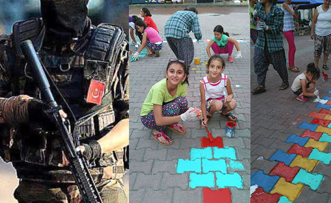 Sokakta resim çizen 3 yaşındaki çocuklara terörist muamelesi!