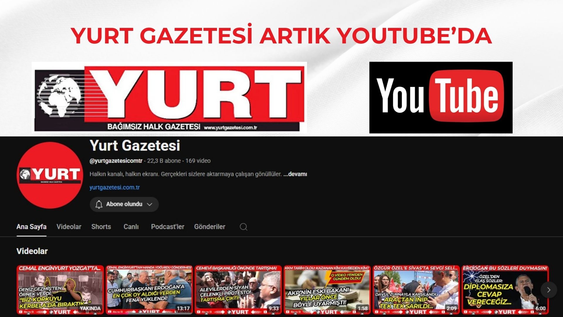 Yurt Gazetesi YouTube kanalında yayınlar başladı: İlk canlı yayın konuğu Hür-Sen Genel Başkanı Levent Kuruoğlu