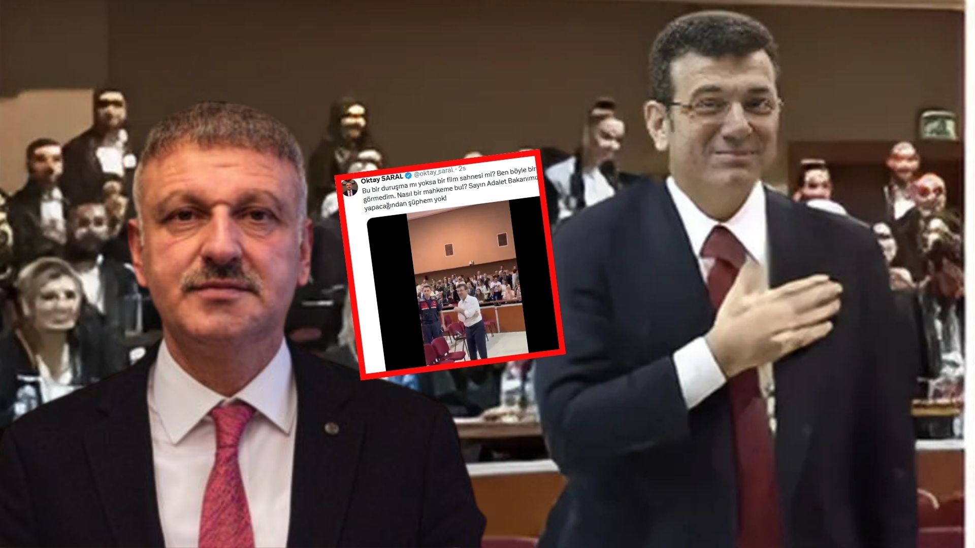 Cumhurbaşkanı Başdanışmanı Saral, İmamoğlu'nun duruşmadaki görüntülerini paylaştı ve...