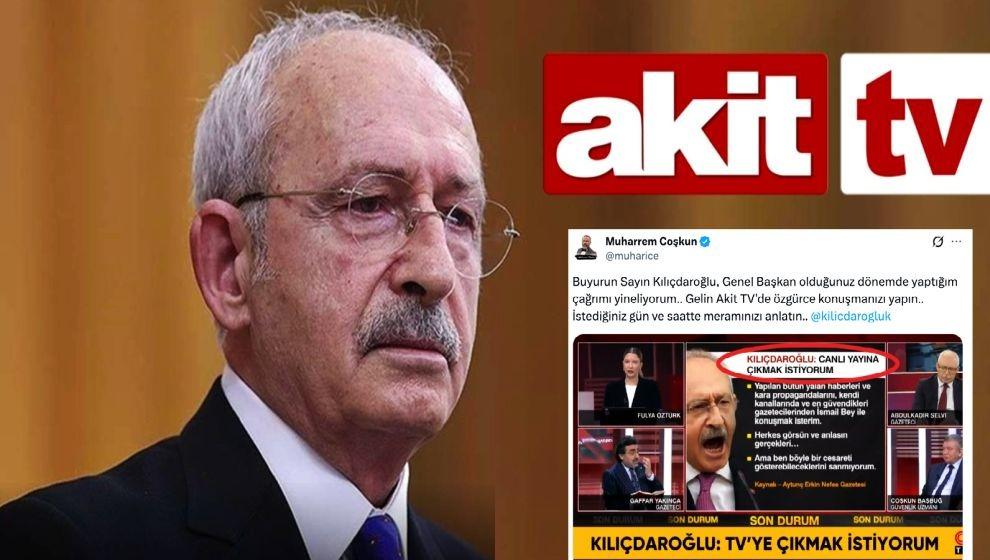 Akit TV’den Kılıçdaroğlu’na çağrı! “Canlı yayına bekliyoruz…”