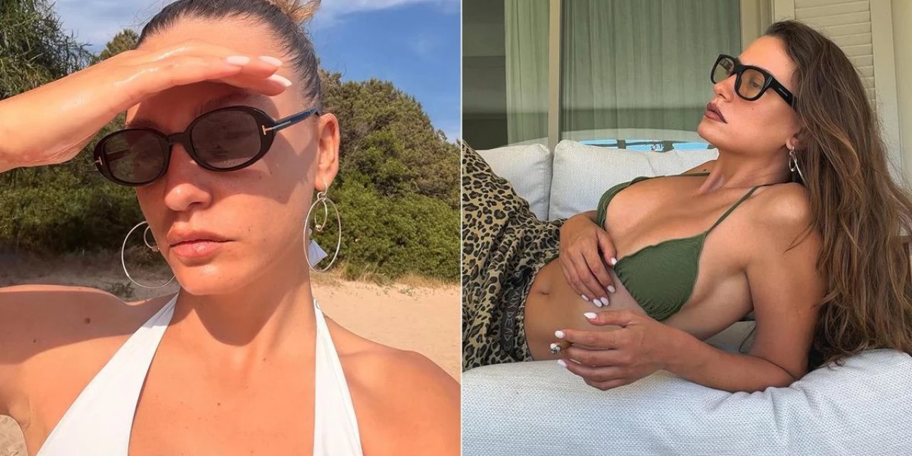 Serenay Sarıkaya'nın ip bikinili pozları sosyal medyayı salladı