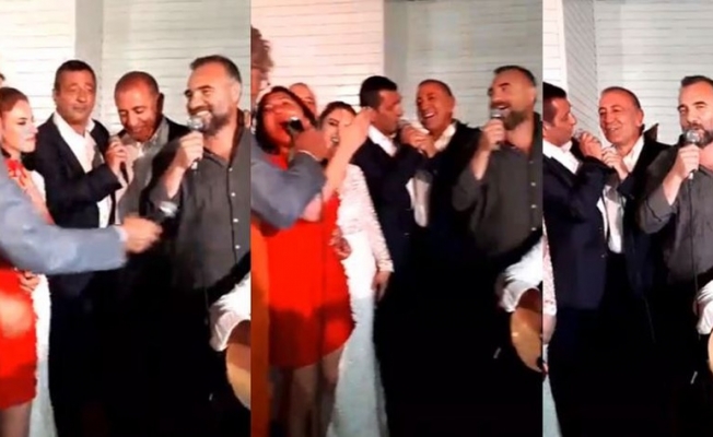 Gürsel Tekin ve Oktay Kaynarca düğünde şarkı söyledi