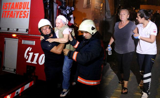 Etiler'de korkutan yangın, apartmanda mahsur kaldılar
