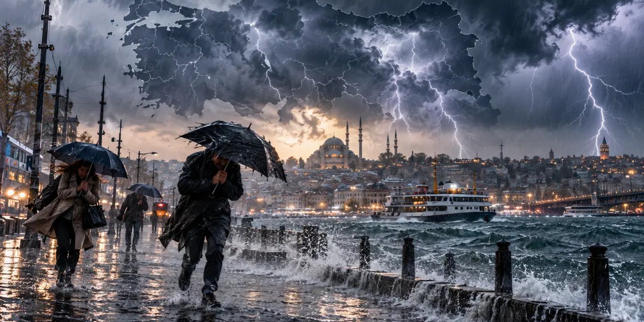 İçişleri Bakanlığı'ndan İstanbul dahil birçok ile sağanak ve fırtına alarmı!
