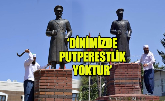 Atatürk büstüne tahra ile saldırı!