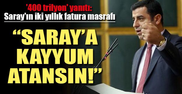 Demirtaş'tan '400 trilyon' yanıtı: Saray'ın iki yıllık fatura masrafı