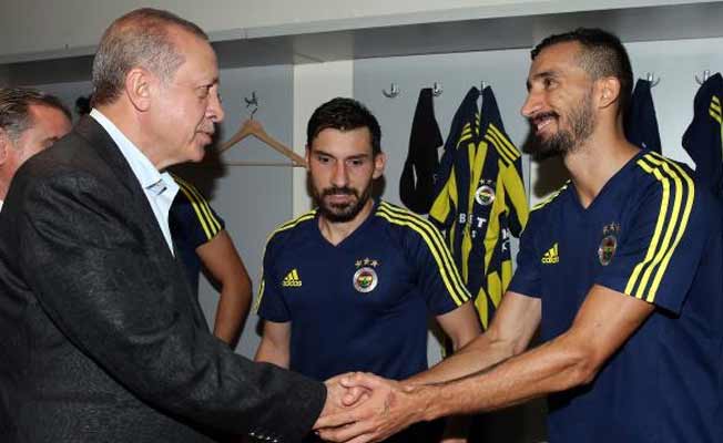 Erdoğan, Fenerbahçe soyunma odasında