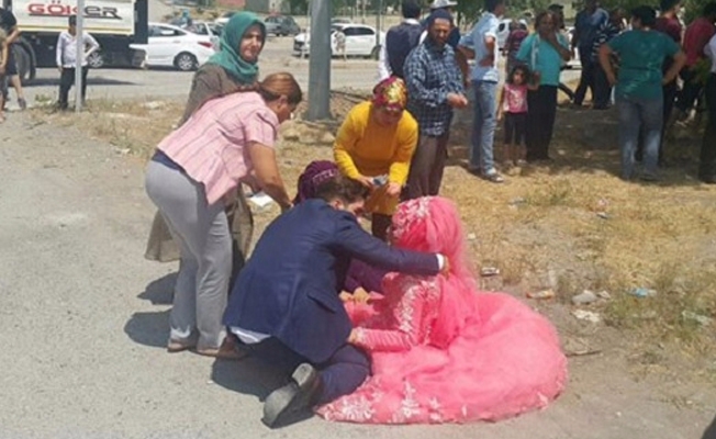 Gelin ve damada ilk yardımı CHP'li vekiller yaptı