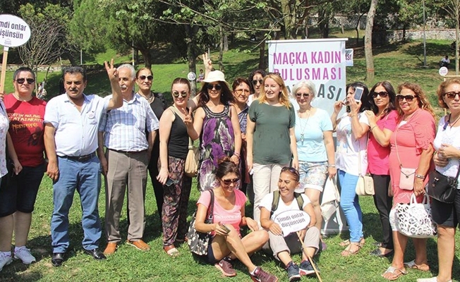 Maçka Parkı'nda kadınlardan 'Hak, hukuk, adalet' sesleri!