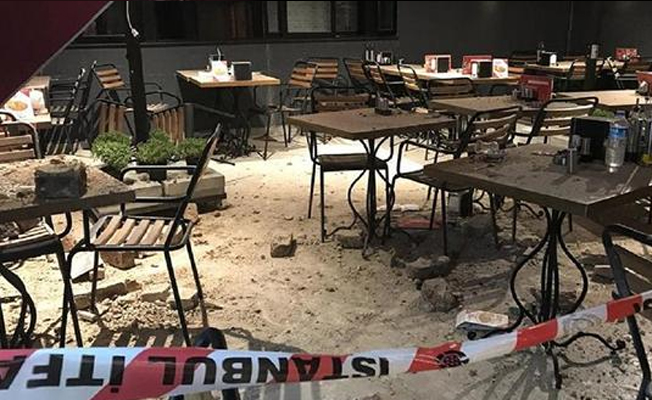 Beşiktaş'ta korku dolu anlar, restorana taşlar düştü