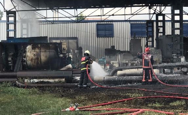 Kimya fabrikasının atık deposunda korkutan yangın