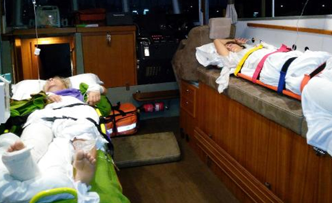 İstanköyde'ki yaralılar deniz ambulansı ile Bodrum'a getirildi