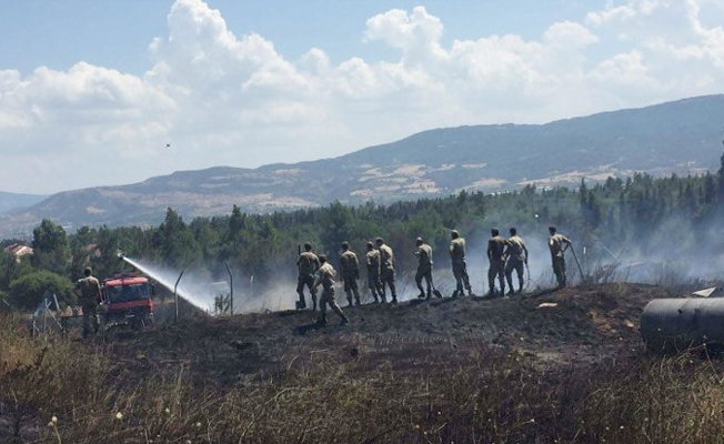 Jandarma eğitim alanında yangın