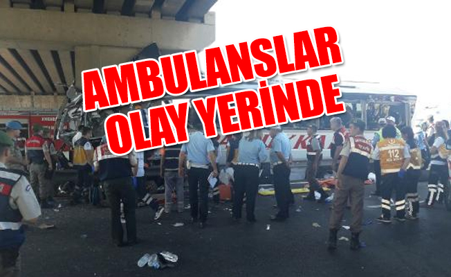 Ankara'da otobüs kazası; Ölü ve yaralılar var...