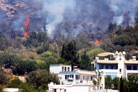 Bodrum'da korkutan yangın