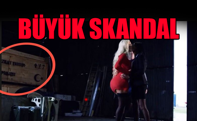 Kızılay’ın yardım kutuları porno filmde kullanılmış!